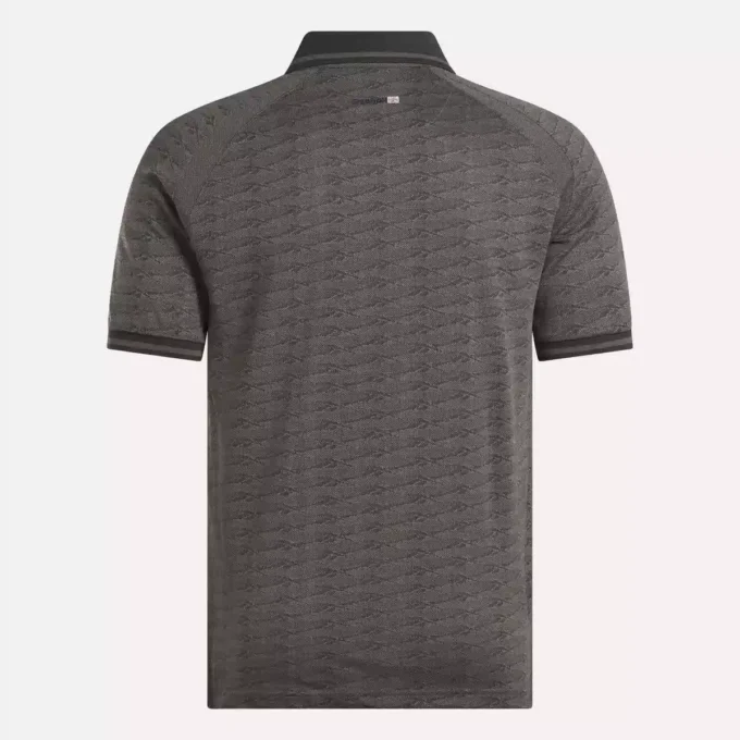 Erkek Kısa Kollu Tonlu Vector Jakarlı Polo Gömlek, Uçlu Ribana Kenar