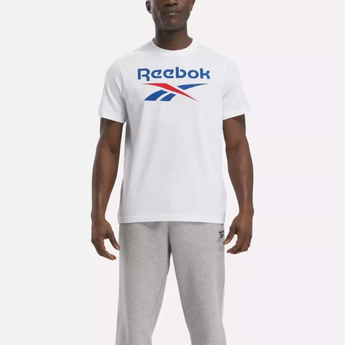 Erkek Reebok Identity Büyük Yığılmış Logo Tişört