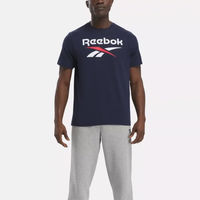 Erkek Reebok Identity Büyük Yığılmış Logo Tişört