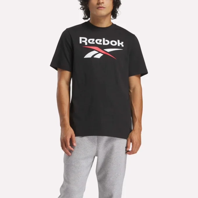 Erkek Reebok Identity Büyük Yığılmış Logo Tişört