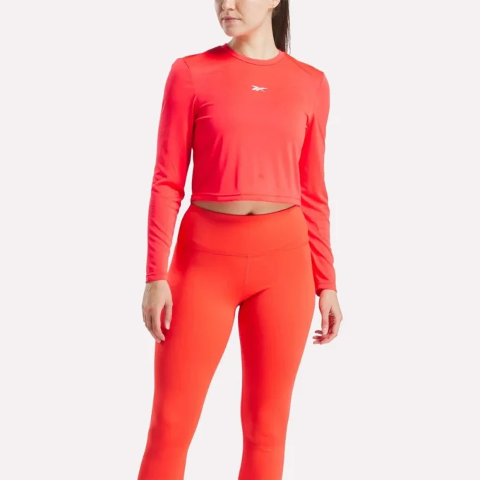 Kadın Core Slim Fit Crop Uzun Kollu Tişört
