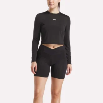 Kadın Core Slim Fit Crop Uzun Kollu Tişört