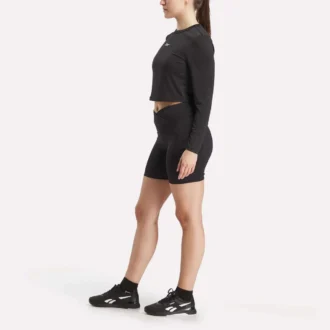 Kadın Core Slim Fit Crop Uzun Kollu Tişört