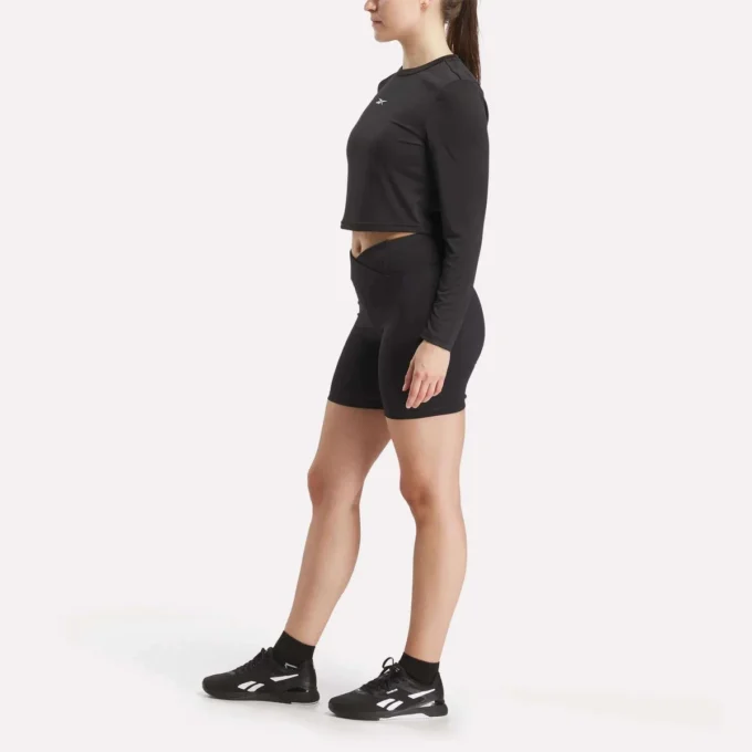 Kadın Core Slim Fit Crop Uzun Kollu Tişört