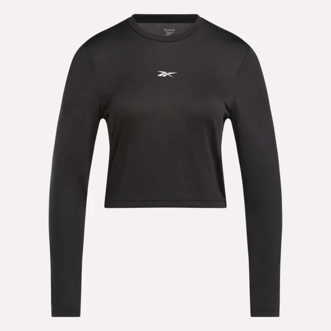 Kadın Core Slim Fit Crop Uzun Kollu Tişört