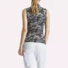 Kadın Kolsuz Mock Neck Golf Üstü – Vector Abstract Print