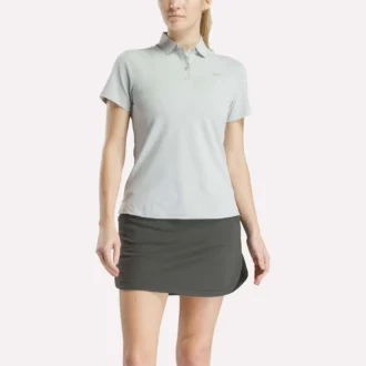 Kadın Kısa Kollu Streç Pike Placket Polo Gömlek