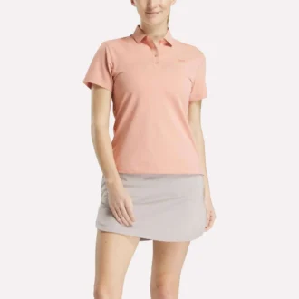 Kadın Kısa Kollu Streç Pike Placket Polo Gömlek