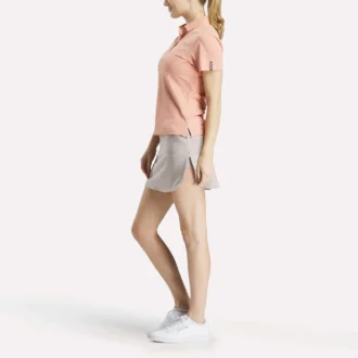 Kadın Kısa Kollu Streç Pike Placket Polo Gömlek