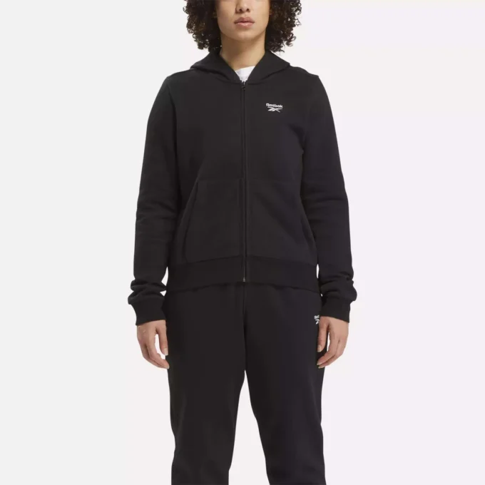 Kadın Reebok Identity Küçük Logo Fleece Tam Fermuarlı Kapüşonlu Sweatshirt