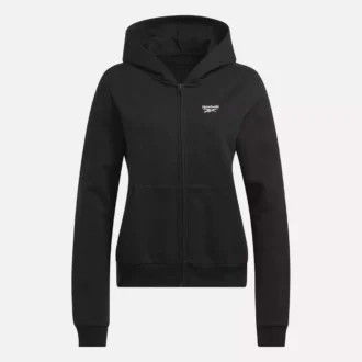 Kadın Reebok Identity Küçük Logo Fleece Tam Fermuarlı Kapüşonlu Sweatshirt