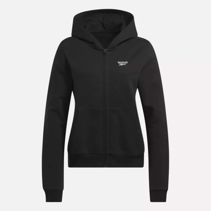 Kadın Reebok Identity Küçük Logo Fleece Tam Fermuarlı Kapüşonlu Sweatshirt