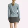 Kadın Uzun Kollu Engineered Vector Jacquard 1/4 Zip Golf Kazak